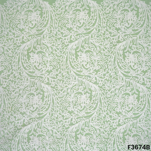 Thread Embroidered Cambric Cotton Fabric-F3674